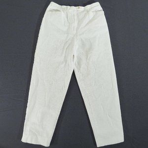 TALBOTS Women's 12 (Actual 29.5 x 27.5) High Rise White Stretch Lined Pants EUC